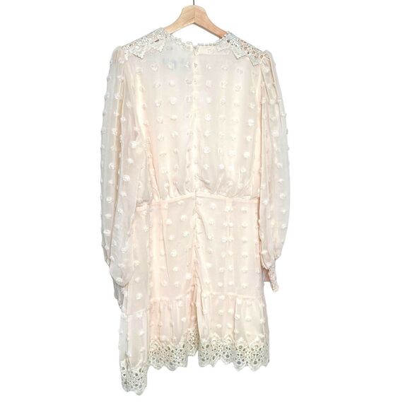 Lulus Lust or Love Embroidered Lace Long Sleeve Mini Dress Cream Size XL - Picture 2 of 14